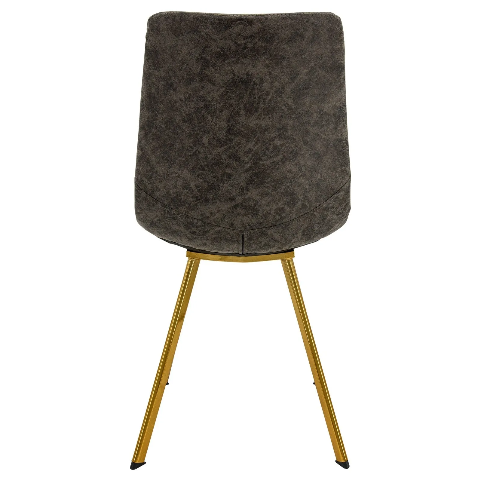 Markley Modern Leather Dining Chair With Gold Legs Set of 2