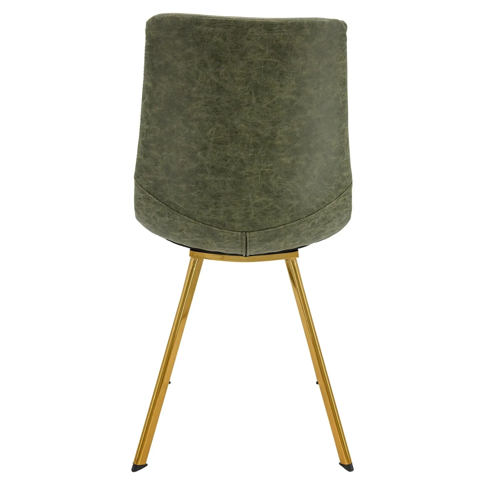 Markley Modern Leather Dining Chair With Gold Legs Set of 2