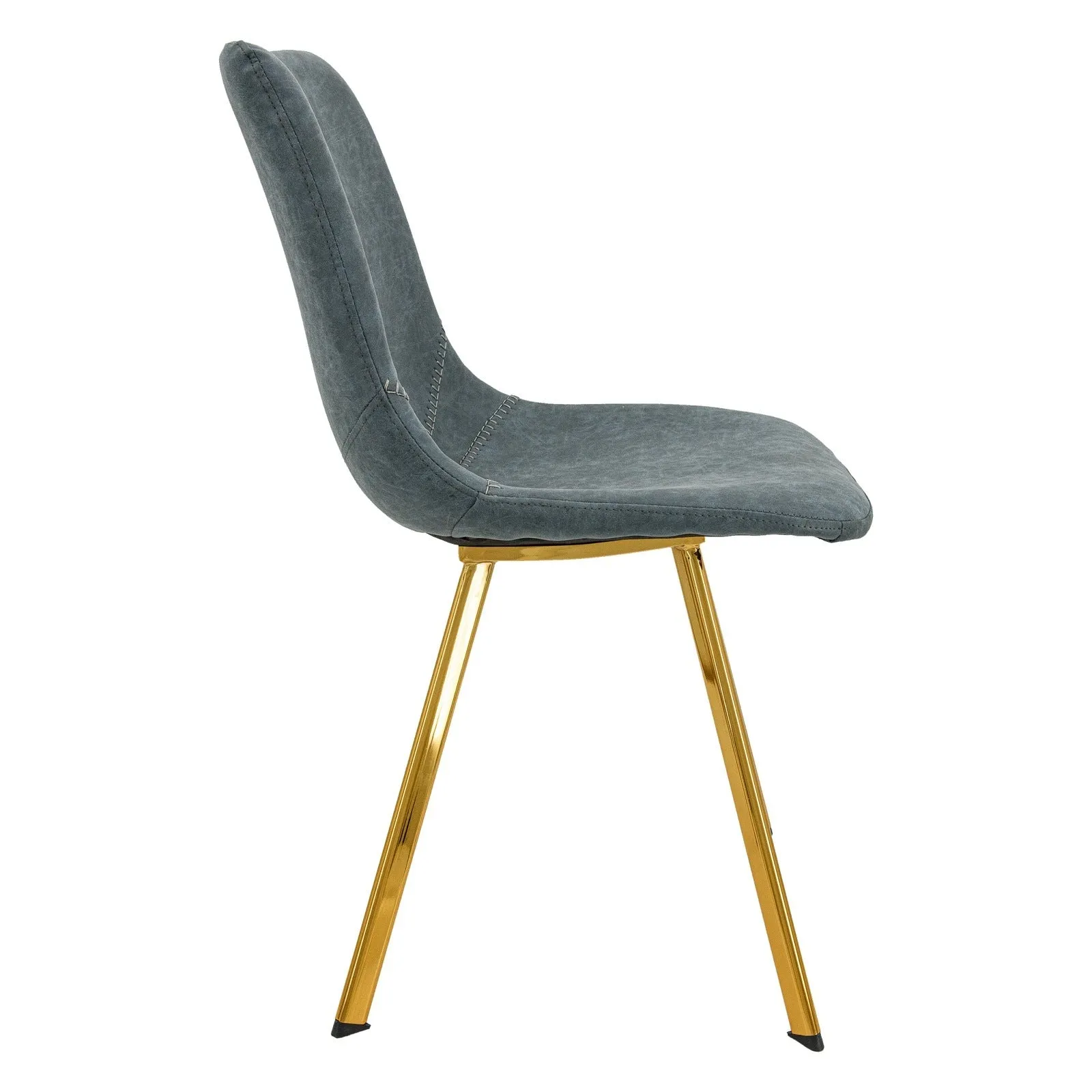 Markley Modern Leather Dining Chair With Gold Legs Set of 2