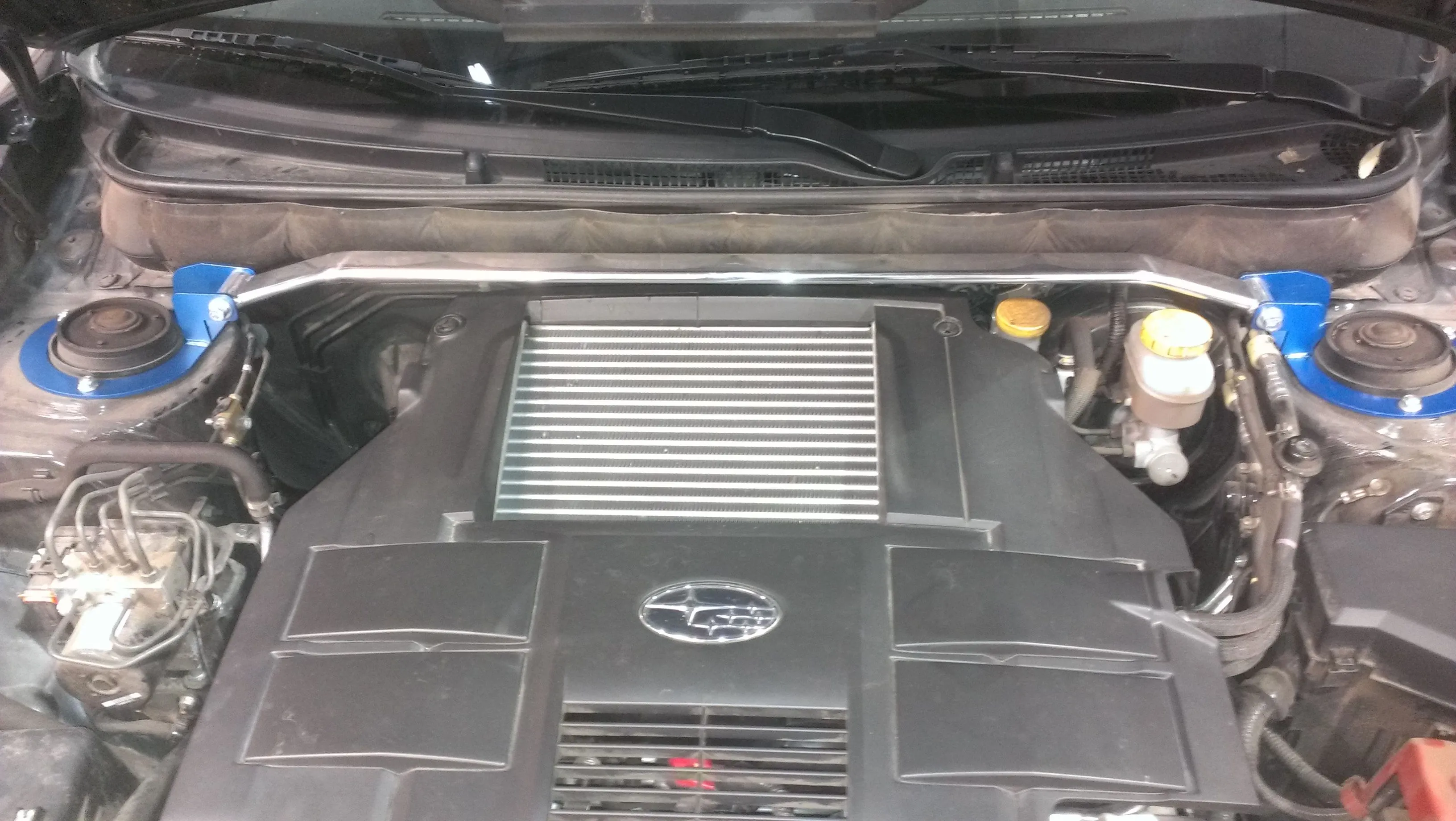 Megan Racing Strut Bar Subaru Legacy (2010-2014) Front - Polished - Race Spec