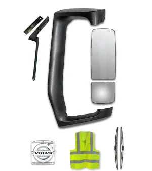 Mirror Arm Cover with Small and Big Door Mirrors Driver Volvo 2004  VNL VNM VNX