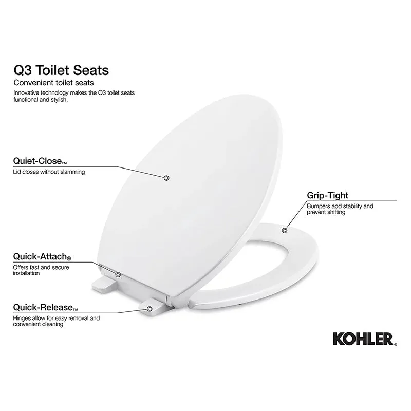 Reveal Quiet-Close Round Toilet Seat in Thunder Grey