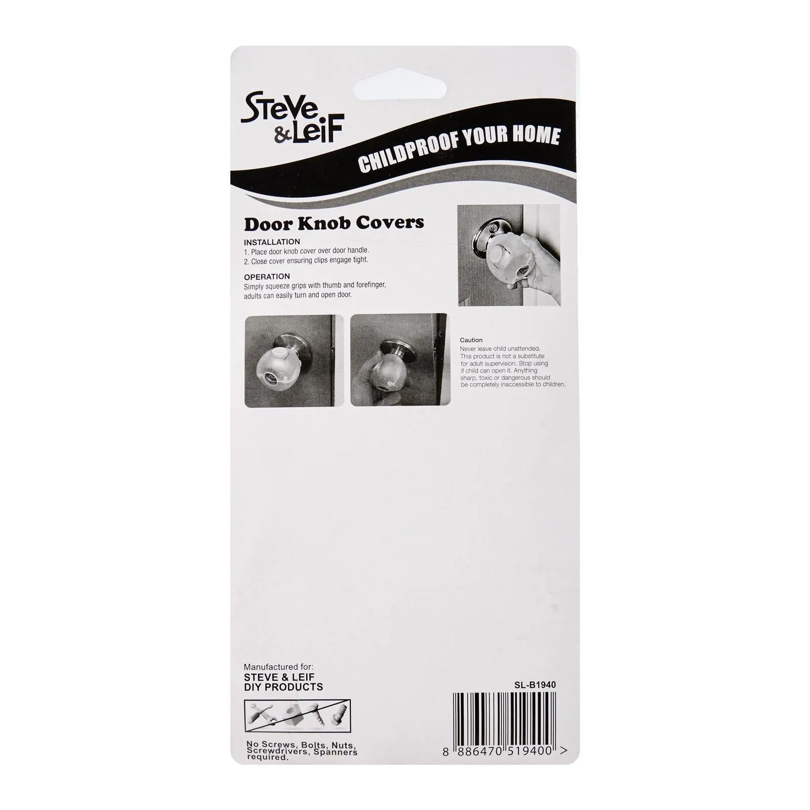 Safety Door Knob Lock (2Pcs)