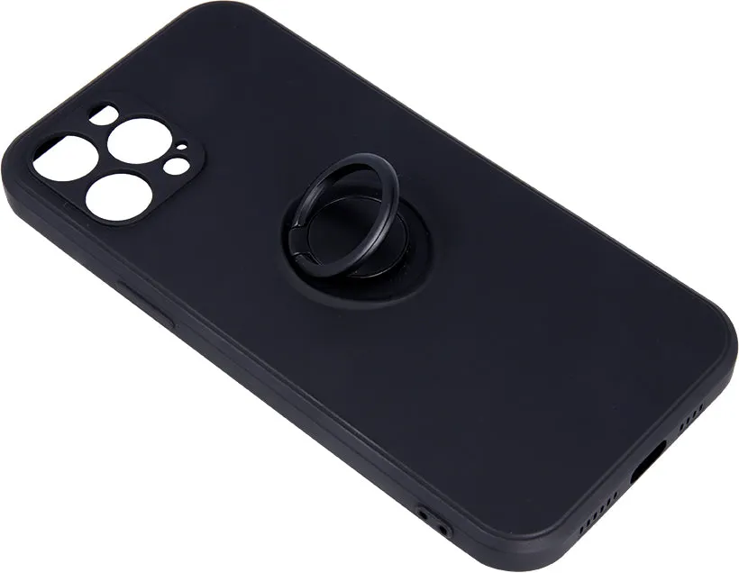 Samsung Galaxy A02s Finger Grip Protective Silicon Cover - Black