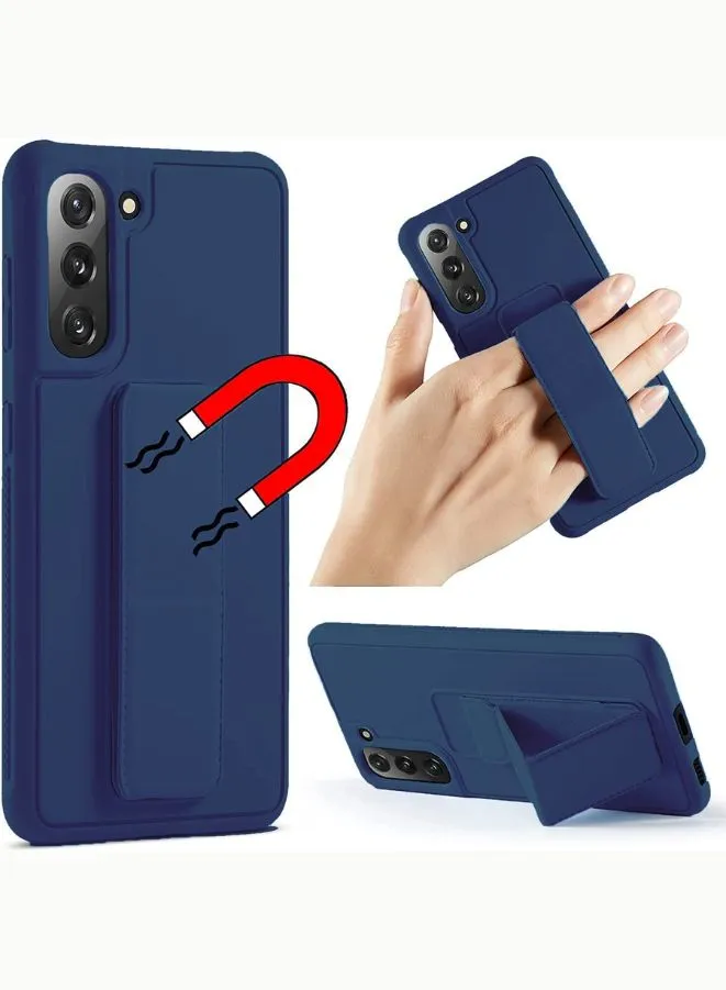 Samsung Galaxy S21 with Magnetic Stand & Holder, Premium Silicone Vertical & Horizontal Hand Strap Grip Multi Stand
