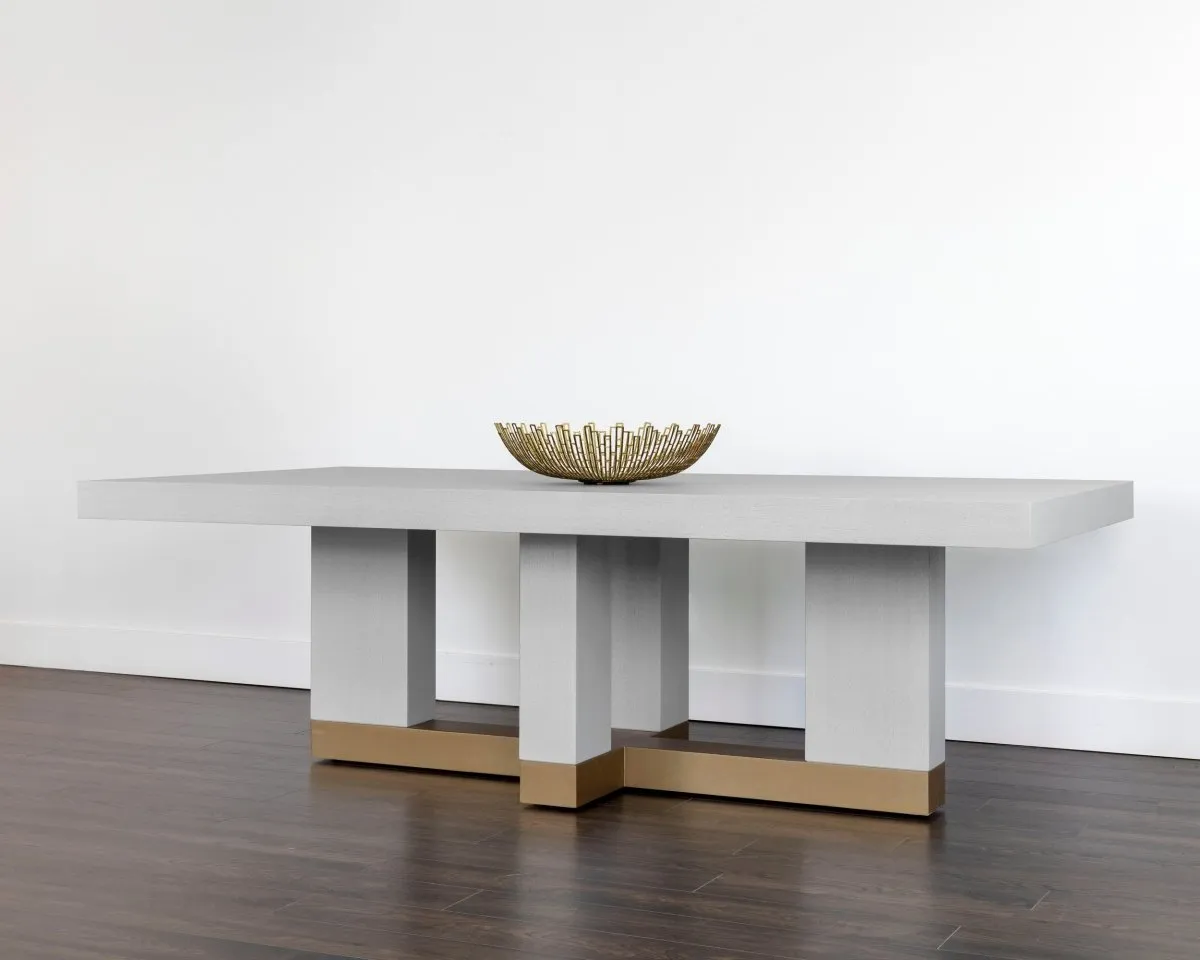 Sunpan Modern Rectangle Greco Dining Table - Gauntlet Grey - 94.5" - Seats 8
