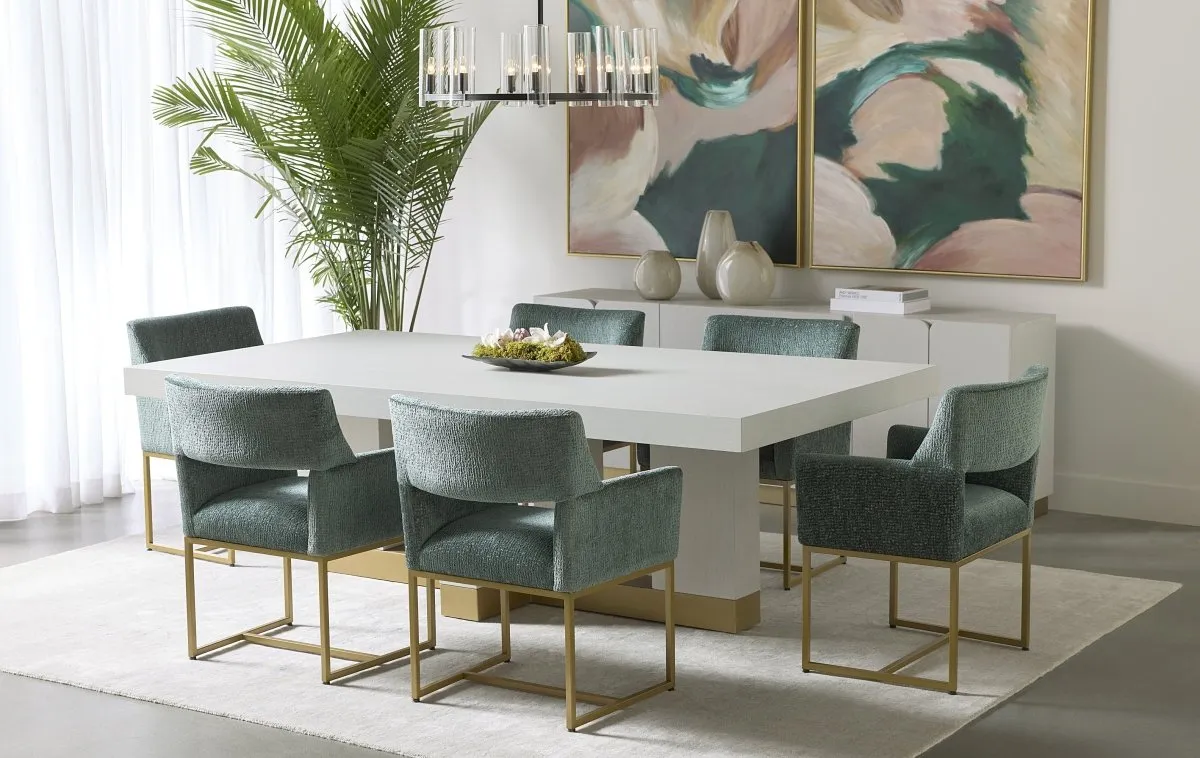 Sunpan Modern Rectangle Greco Dining Table - Gauntlet Grey - 94.5" - Seats 8