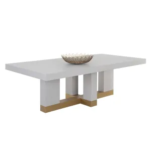 Sunpan Modern Rectangle Greco Dining Table - Gauntlet Grey - 94.5" - Seats 8