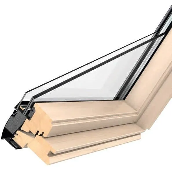 VELUX GGL CK04 3070Q Enhanced Security Pine Centre-Pivot Roof Window (55 x 98 cm)