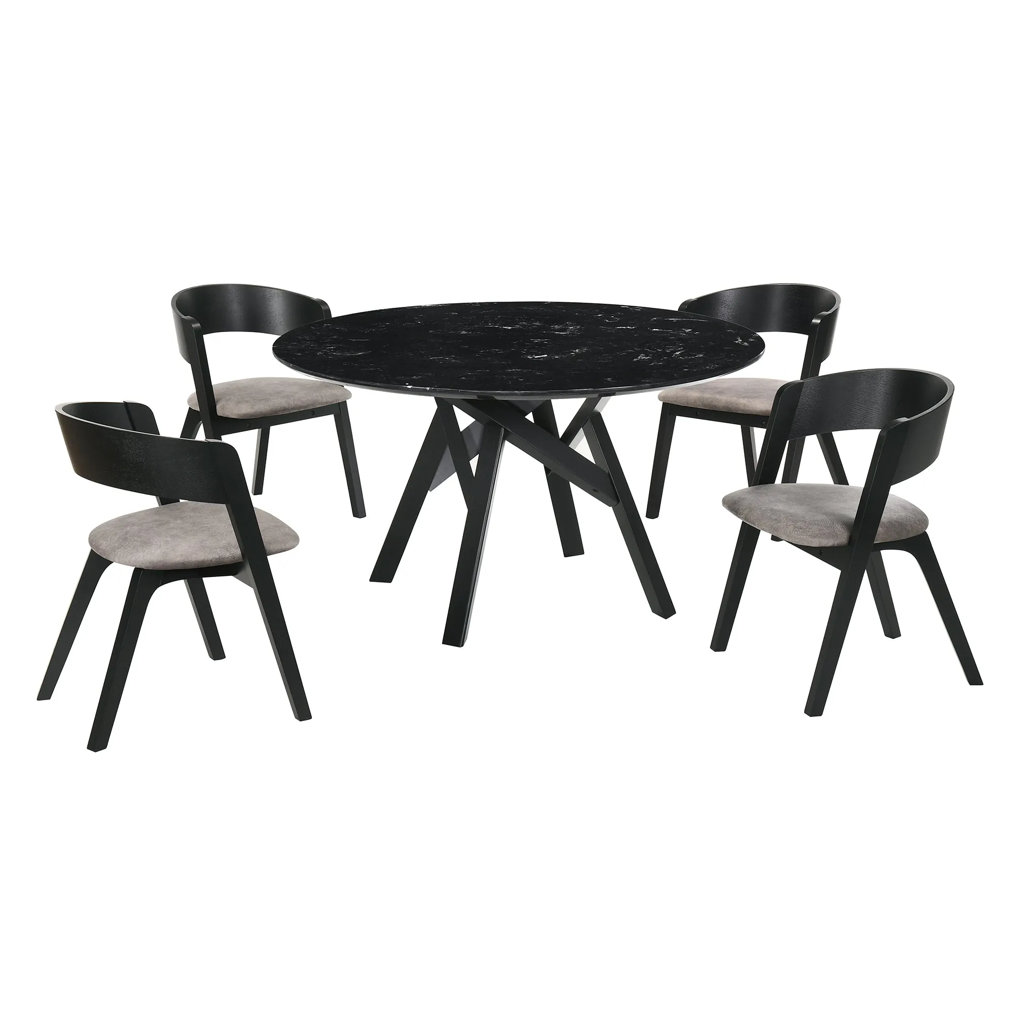 Venus and Jackie 5-Piece Dining Set - SETVEDIBLK5E