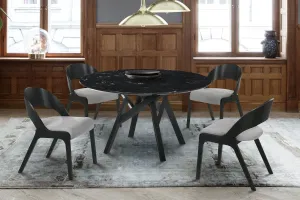 Venus and Polly 5-Piece Dining Set - SETVEDIBLK5C