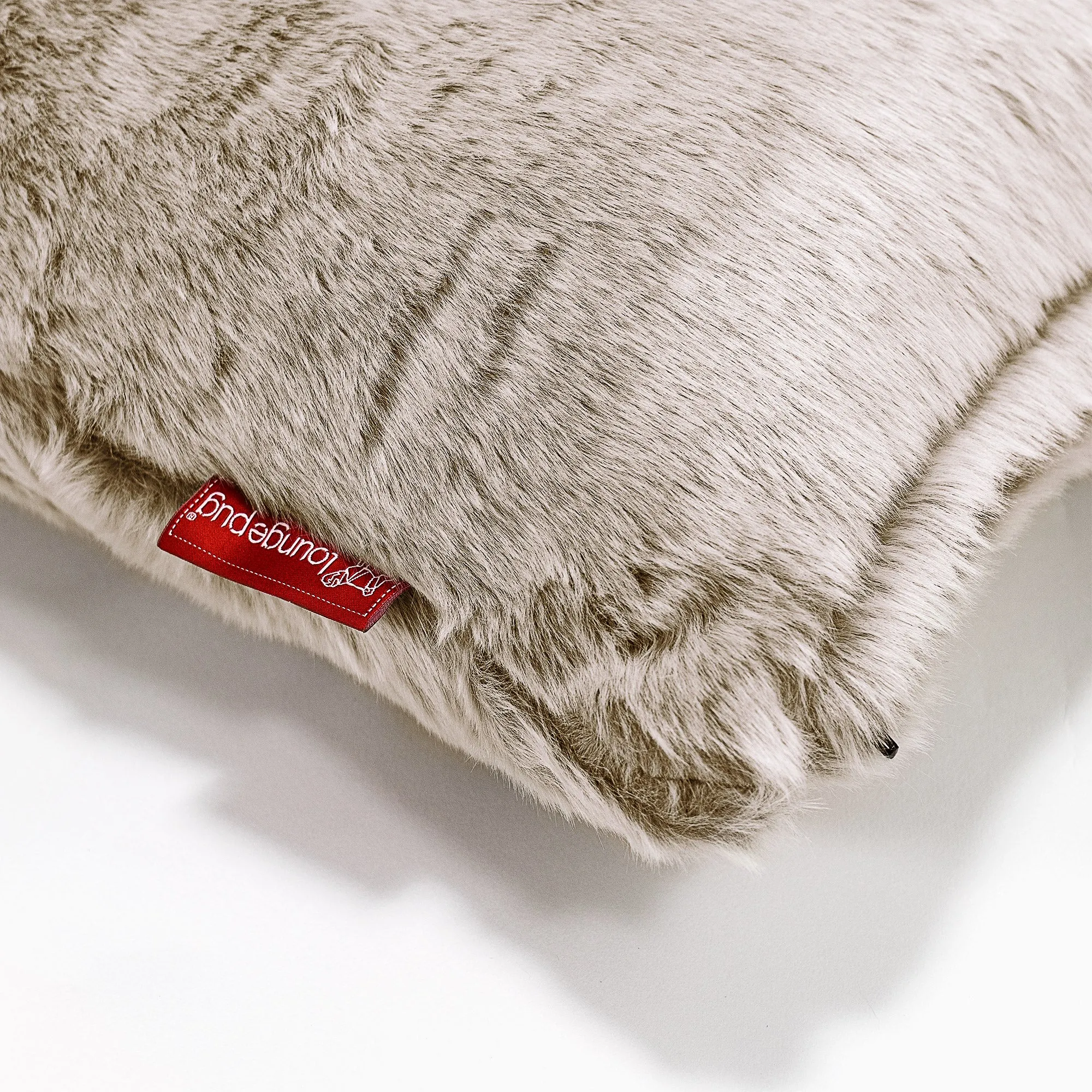 XL Rectangular Support Cushion Cover 40 x 70cm - Fluffy Faux Fur Rabbit Golden Brown